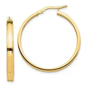 Walmart Primal Gold 14 Karat Yellow Gold 3mm Square Tube Hoop Earrings offer