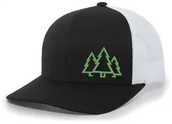 Walmart Heritage Pride Pine Trees Mens Embroidered Mesh Back Trucker Hat Baseball Cap, Black/White offer