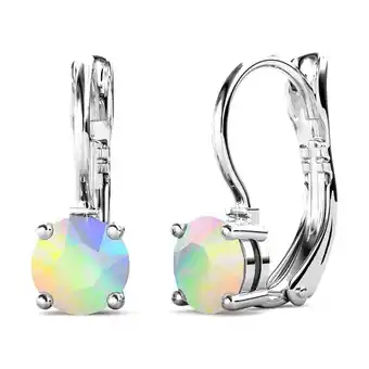 Walmart Cate & Chloe Lyric 18k White Gold Drop Earrings with Swarovski Opal Crystals Gift for Women offer