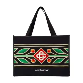 Walmart Casablanca Men's Embroidered Knit Shopper Bag - Knit - Black Black offer