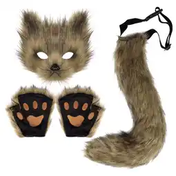 Walmart Festive : Set Realistic Furry Gloves & Tail For And Festive offer