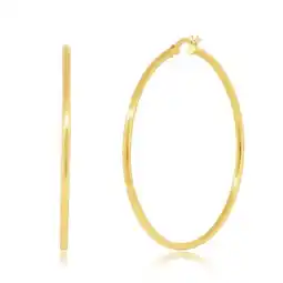 Walmart Cate & Chloe Monica Yellow Gold Plated Hoop Earrings for Women, Gift for Her (50mm) offer