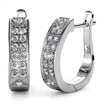 Walmart Cate & Chloe Sawyer 18k White Gold Plated Hoop Earrings with Swarovski Crystals Gift for Women offer