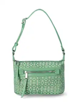 Walmart Time and Tru Women's Kai Shoulder Handbag, Green and Beige Jacquard offer