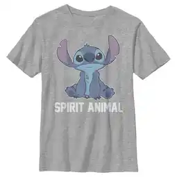 Walmart Disney Lilo Stitch Stitch Spirit Animal v2 Boys Crew Tee, Athletic Heather, Medium offer