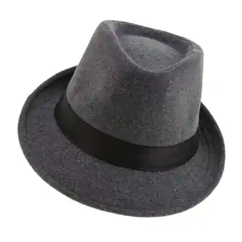 Walmart Men's Manhattan Structured Gangster Trilby Wool Felt Fedora Hat Gray offer