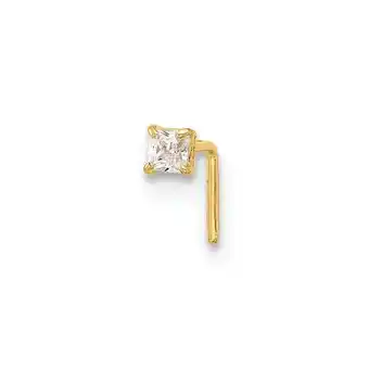 Walmart 14K Yellow Gold 22 Gauge 2.5 mm Square CZ Nose Stud offer