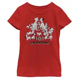 Walmart Girl's One Hundred and One Dalmatians Family Graphic Tee Red Large offer