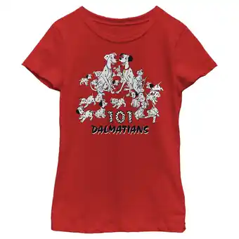 Walmart Girl's One Hundred and One Dalmatians Family Graphic Tee Red Large offer