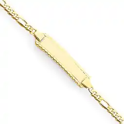 Walmart 14k Yellow Gold 6in Engravable Figaro Link Baby/Child ID Bracelet offer