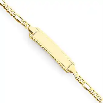 Walmart 14k Yellow Gold 6in Engravable Figaro Link Baby/Child ID Bracelet offer