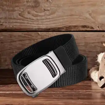 Walmart fenteer Nylon Belt for Men Casual Automatic Belt Buckle for Hiking Mountain Climbing black offer