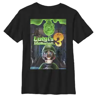 Walmart Boy's Nintendo Luigi's Mansion 3 Poster Graphic Tee Black Medium offer