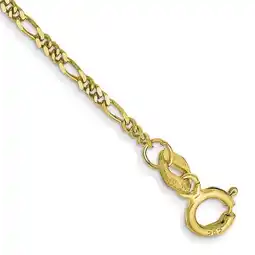 Walmart 10K Yellow Gold 1.25 mm Flat Figaro Pendant Chain 7 in. Bracelet offer