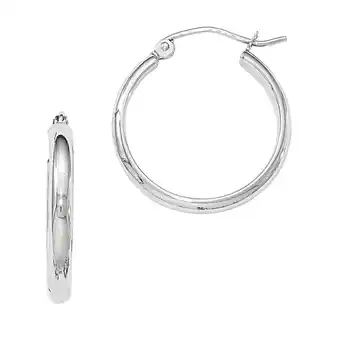 Walmart Primal Gold 14 Karat White Gold Hoop Earrings offer