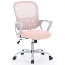 Walmart Yangming Mid Back Swivel Office Desk Chair, Pink offer