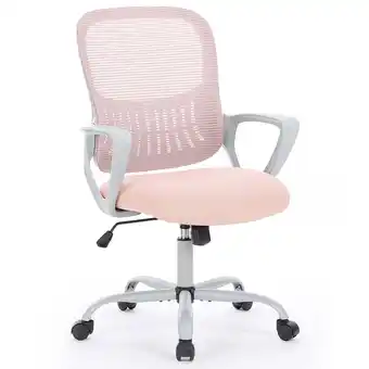 Walmart Yangming Mid Back Swivel Office Desk Chair, Pink offer