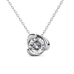 Walmart Cate & Chloe Harmony 18k White Gold Plated Necklace with Round Cut Swarovski Crystal for Women offer