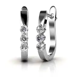 Walmart Cate & Chloe Lana 18k White Gold Plated Hoop Earrings with Swarovski Crystals Gift for Women offer