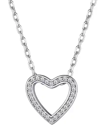 Walmart Suplight 925 Sterling Silver Heart Pendant Necklace CZ Necklace for Women Jewelry Gift offer