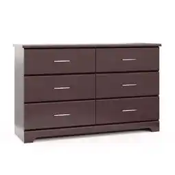 Walmart Storkcraft Brookside 6 Drawer Nursery Double Dresser, Espresso offer