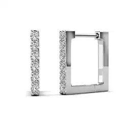 Walmart Cate & Chloe Sydney 18k White Gold Plated Square Hoop Earrings with Swarovski Crystals for Women offer