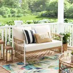 Walmart Better Homes & Gardens Lilah Outdoor Wicker Loveseat, White offer