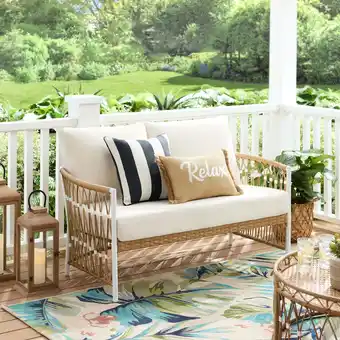 Walmart Better Homes & Gardens Lilah Outdoor Wicker Loveseat, White offer