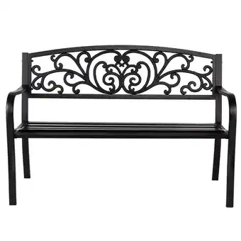 Walmart Ktaxon Outdoor Patio Park Bench Courtyard Leisure Steel & Cast Iron Chair offer