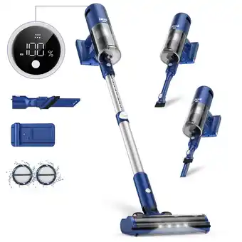 Walmart INSE Vacuum Cordless 30000PA Stick Vacuums 60 mins Runtime for Pet Hair Carpet Hardwood Floors offer