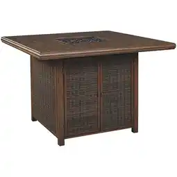 Walmart Ashley Furniture Paradise Trail Patio Fire Pit Pub Table in Brown offer