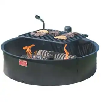 Walmart Pilot Rock 30 Inch Steel Ground Fire Pit Ring and Cooking Grate, Black offer