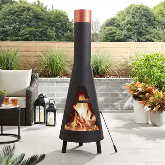 Walmart Mainstays 67 Tall Round Powder-Coated-Black Finish Steel Wood Burning Chiminea offer