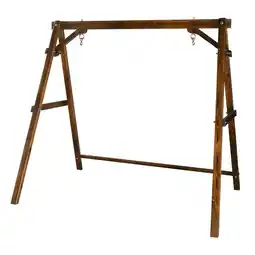 Walmart Ktaxon Swing Stand Wooden Porch Swing Frame A-Frame Carbonized 600lbs For 4ft Swing Chair offer