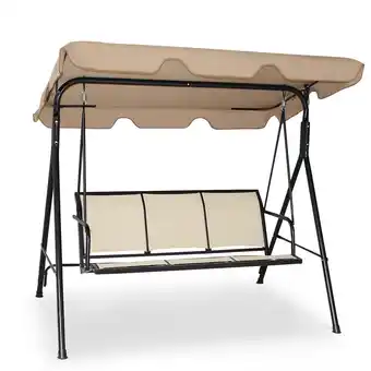 Walmart Costway Outdoor Patio Swing Canopy 3 Person Canopy Swing Chair Patio Hammock Brown offer