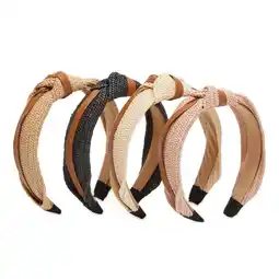 Walmart Woven Knotted Headbands for Women with Faux Leather Accents (4 Colors, 4 Pack) offer