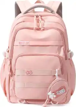 Walmart DAKIMOE Large capacity Backpack Aesthetic Student Schoolbag Middle School Backpack, Pink offer