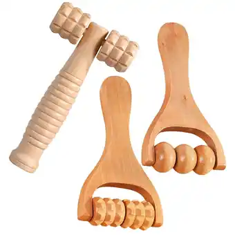 Walmart 3pcs Massage Roller Body Roller Multi-Functional Foot Massager Wooden Roller Massager Tool offer