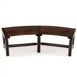 Walmart Gymax Curved Bench Carbonized Wood Dining Bench for Round Table 710 LBS Max Load Patio offer