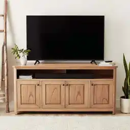 Walmart Better Homes & Gardens Pembrook TV Stand for TVs up to 70, Natural Oak finish, by Dave & Jenny Marrs offer