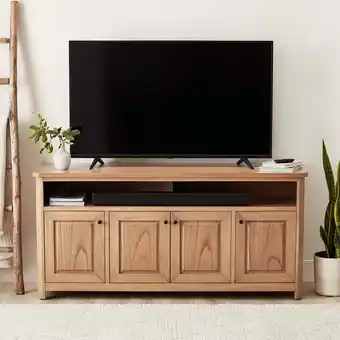 Walmart Better Homes & Gardens Pembrook TV Stand for TVs up to 70, Natural Oak finish, by Dave & Jenny Marrs offer