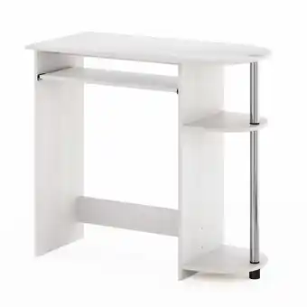 Walmart Furinno Simplistic Easy Assembly Computer Desk, Americano, Stainless Steel Tubes offer