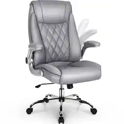 Walmart Neo Chair Chairman Ergonomic High Back Leather Computer Desk Executive Office Chair, Gray offer