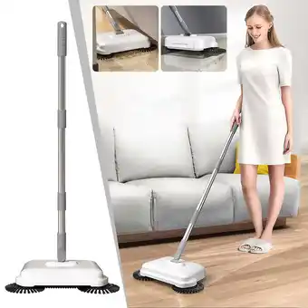 Walmart UAEBM Hand Push Sweeper - Light and Quiet, 360-Degree Mopping Machine white offer