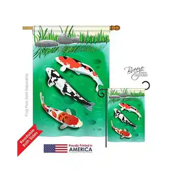 Walmart Breeze Decor 07002 Beach & Nautical Koi 2-Sided Vertical Impression House Flag - 28 x 40 in offer