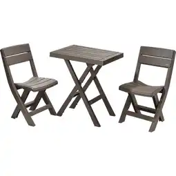 Walmart Inval 3-Piece Patio Bistro Set with Rectangular Table by Rimax in Mocha offer