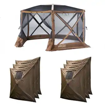 Walmart CLAM Quick-Set Escape Sky Screen Canopy Shelter + 6 Pack Wind & Sun Panels offer