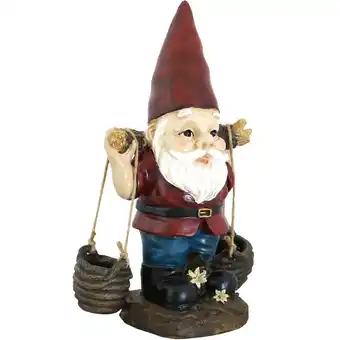 Walmart Sunnydaze Peter with a Pair of Pails 14 Garden Gnome Outdoor Lawn Statue offer