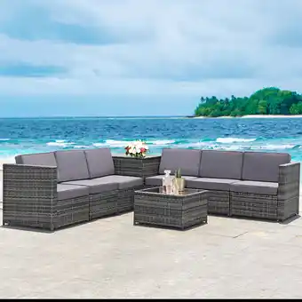 Walmart Costway 8 PCS Wicker Sofa Rattan Furniture Set Patio Furniture w/ Storage Outdoor offer