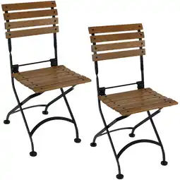 Walmart Sunnydaze European Chestnut Outdoor Folding Bistro Dining Chair - Set of 2, Brown offer